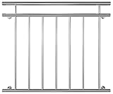 Balustrade De Balcon Fenêtre Gril Français Main Courante Acier Inoxydable 90 x 100/128/156/184/225 cm V2Aox, Width:156 cm