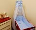 10 pcs bedding set /Bumper/sheet/duvet/CANOPY /FREE STANDING HOLDER HEARTS-(BLUE)