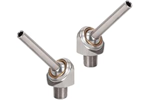 PGFUN 2 Pcs 1/8" PT x 10/30/50mm Screw-in Bolt Type 304 Stainless Steel Coolant Nozzle Inclined-Injection High Pressure Adjustable Water Oil Cooling Nozzle for Lathe, Milling, CNC Machine(50mm)