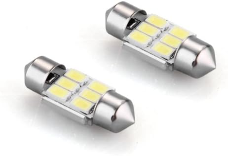 2 x White 6 SMD LED 5630 SMD Festoon Interior Dome Bulb Light 31mm