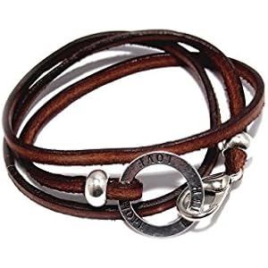 Wickelarmband, Leder mit Ring Glaube-Liebe-Hoffnung