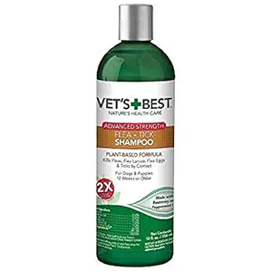 Vet's Best Flea and Tick Advanced Strength Dog Shampoo, 12 oz