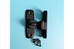 KAFENDA Schiebetürschloss, 90 Grad bewegliche Tür, rechtwinklige Schnalle, Sichtschutzschloss, Schiebetürschloss und Riegelriegel, Nockenschloss (Schwarz - 180 Grad)