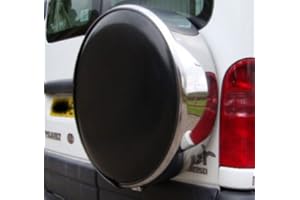 BARGAINWORLDUK 4x4 Chrome Steel Wheel Cover Spare Tyre Tire wheelcover TO FIT Landrover Discovery Freelander