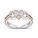 Produktbild ODN Fingerring Muster Liebe Herz Ring Rosegold Ehering Galvanisierter Zirkon Ring Engagement Heirate Schmuck Frauen Mädchen Geschenk,Size 8