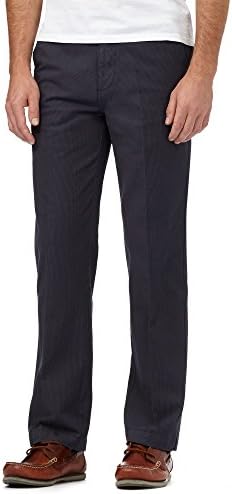 Maine New England Men Big and Tall Navy Micro Dot Striped Chinos 42S