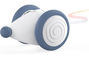 Cheerble Wicked Mouse Toys for Indoor Cats, Interactive Cat Mics with LED Tail Light, Kitten Toys, Smart Electric USB Rechargeable Cat Mice Toys, Pet Exercise Toys With On/Off Feature. (Blue)