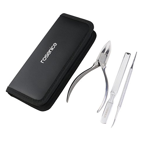 ROSENICE Nagelzange Fußnagel Werkzeuge aus Edelstahl Für Fußnägel und Eingewachsene Zehennägeln 3 teiliges - 7