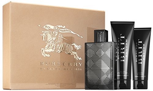 BURBERRY Brit Rhythm Gift Set for Men Eau de Toilette 90 ml, Aftershave 100 ml and Shower Gel 100 ml