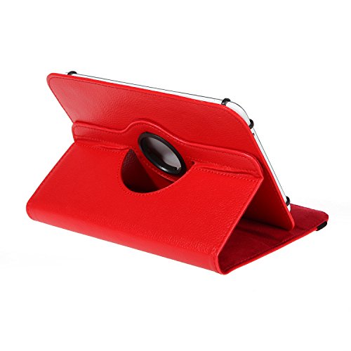 Universal Rotation Tasche für Tablet Modelle in 7, 8 oder 10 Zoll Größe Case Schutz Hülle Cover (7 Zoll, Rot) - 2