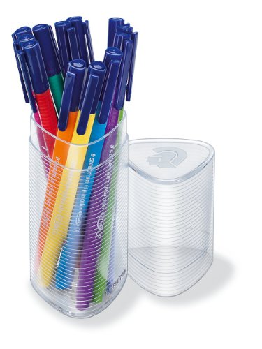 Staedtler 323 PR12 triplus color Fasermaler dreikant, 10 + 2 Stück Gratis in transparenter Dose - 2