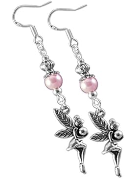 Katharina Fairytale Damen Mädchen Ohrringe der Lichtfee rosa Perle Ohrhaken aus 925er Sterling Silber