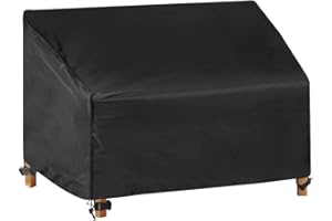 BEAUTYBIGBANG Garden Bench Cover, Benches 2/4 Seater Waterproof Tear Resistant Heavy-duty 600D Oxford Fabric Garden Furniture Covers for Outdoor Seats (2 Seater, 134x66x89cm)