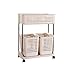 Produktbild Unbekannt YXX-Trolley 2-Shelf Kunststoff Wäschesortierer Wagen Rollwagen mit Rädern, Haushaltswäschekorb Badezimmer Ablageboden (Farbe : Khaki)