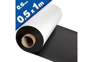 ‎MAGNOSPHERE Magnetfolie weiß matt beschichtet 0,6mm x 50cm x 100cm - flexible magnetische Folie, in Digitaldruck bedruckbar, haftet auf allen metallischen Oberflächen