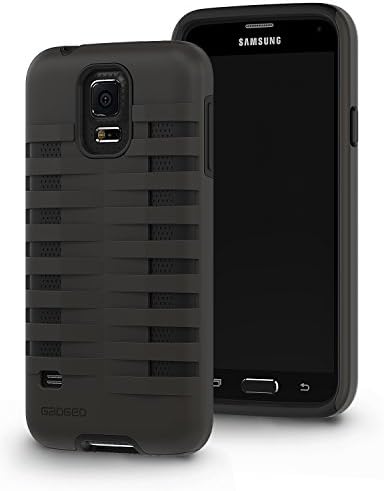 GADGEO Galaxy S5 Tough Heavy Duty Shock Proof Defender Case Cover - Two Piece Protective Hard Case - Best Samsung Galaxy S5 Strong Armour Hybrid Case Cover Includes Screen Protector Film
