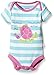 Kite Baby-Girls Stripy Turtle Bodysuit Striped Round Collar Short Sleeve Vest, Blue (Aqua), 18-24 Months (Manufacturer Size:18-24M))