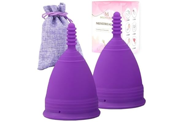 M MUNCASO Coupe Menstruelle 2 pièces Period Menstrual Cup, Très douce et flexible Coupe Menstruelle Réutilisable et Lavable Silicone Médical Coupe Menstruelle