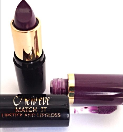 Lipstick and lipgloss PLUM New Eve 2 in1 Trendy Match it Lipstick and Lip Gloss set 15ml Cosmetic Duo Makeup plum