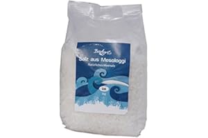 BIOAGROS Grobes Meersalz 1kg aus Mesologgi Griechenland - natürlich - rein - griechisches Meer Salz grob körnig für Salzmühlen