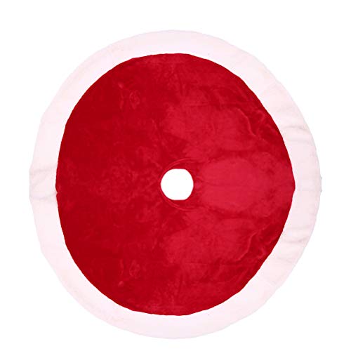 Preisvergleich Produktbild BESTOYARD Weihnachtsbaumdecke Baumrock Plüsch Weihnachtsdeko 122 cm (rot und weiß)