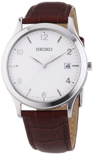 Seiko Herren-Armbanduhr XL Analog Quarz Leder SGEE09P1 Seiko Herren-Armbanduhr XL Analog Quarz Leder SGEE09P1