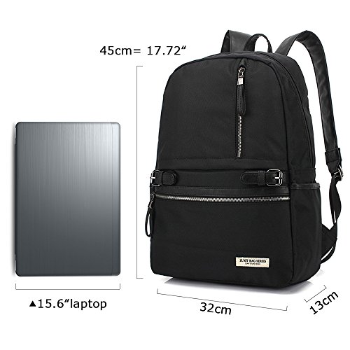 Zumit Rucksack Uni Damen Herren Schulrucksack Schultasche M  dchen Jungen Reisen Outdoor Daypacks Studenten Laptop Backpack 15 6 Zoll Schwarz
