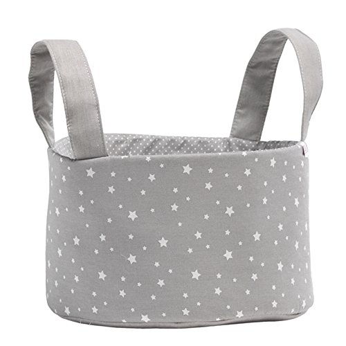 Belino Stars Basket – Layette, 30 x 30 x 18 cm, Grey