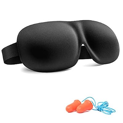 Trilancer Masques de sommeil, Masque des Yeux, Sommeil Voyage 3D comfortable Trilancer Anti-lumière pour homme femme avec 2 bouchons d'oreilles professionels
