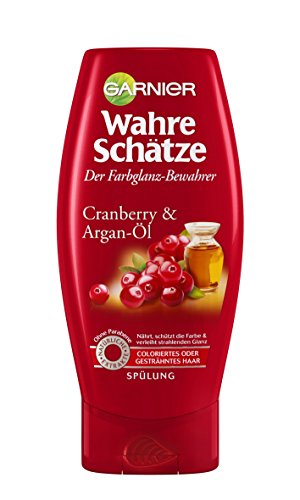 Garnier Wahre Schätze Spülung, Conditioner für intensive Haarpflege, Schützt die Farbe (mit Arganöl & Cranberry - für coloriertes oder gesträntes Haar) 1 x 200 ml)