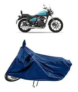 TRICWAY Presents Premium Polyester Fabric Two Wheeler Bike/Scooty Body Cover for Royaal enfieeld Meteor 350 Supernova with Semi Waterproof and Dust Proof (Navy Blue)