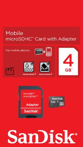 SanDisk GSM microSDHC 4GB Speicherkarte (original Handelsverpackung) - 4