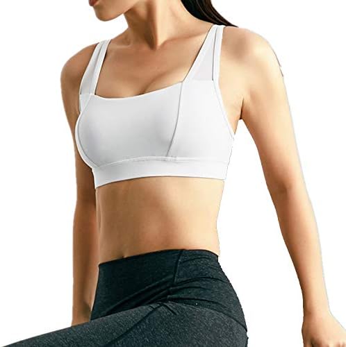Wagyunfei Women's Yoga Sports Bra Running Gym Padded Removable Bras (Color : White, Size : L)