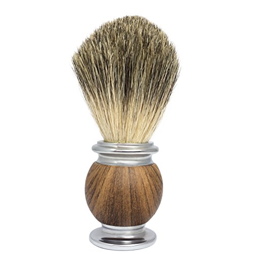 Nobelisk Premium Rasierpinsel aus Dachshaar mit hochwertigem Griff Zink-Eisenlegierung | Rasierpinsel aus Echthaar (Braun) - 8