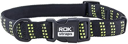 ROK Straps Dog Collar (Small) (Black/Green)