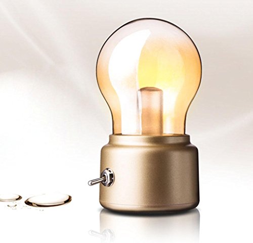 Preisvergleich Produktbild KesiErte USB Wiederaufladbare Retro Glühbirne LED Energiesparlampe Modellierung Nachtlicht Nacht Fütterung Student Dormitory Nachttischlampe , gold