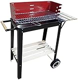 Mueble Barbacoa Exterior Portátil a Carbón con Brasero. Medidas Mueble (Incluido Pared Frontal): 80x40x80cms. Medidas Brasero: 50x26cms. Medidas Parrilla: 46,5x23,5cms.
