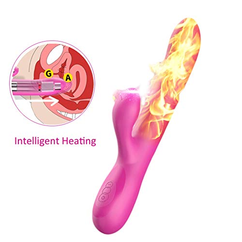 Heating Dildo Vibrator Clitoris Stimulator Vagina Massager Anal Sex Toys with Intelligent Telescopic and 8 Frequency G-Point Vibrator for Women