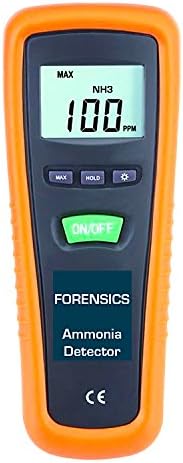 Basic Ammonia NH3 Detector, Meter and Analyzer by FORENSICS | 0-300ppm with 1ppm resolution & ±5% F.S. accuracy | Business & Industrial Use | Soft Touch Rubber Grip | Large Display & Backlight |