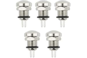 WMYCONGCONG 5 pieces 8 mm waterproof momentary button 1A 24V 1NO