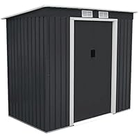 SVITA P100 Metall Gerätehaus 213×130×173cm Geräteschuppen Schuppen Gartenhaus Outdoor dunkelgrau anthrazit