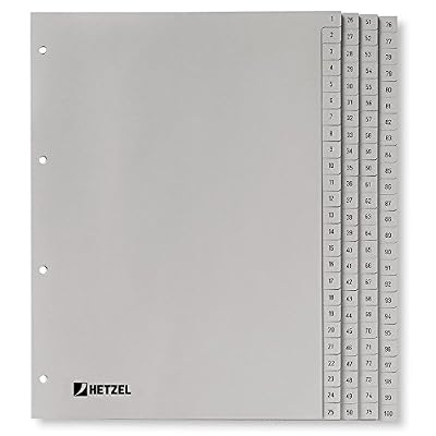 King Mec 721311 Index en polypropylène A4 1-100 Gris