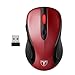 Produktbild TOPELEK PC Maus, Laptop Maus Schnurlos 2.4 G 2400 DPI Wireless Drahtlose Mouse Optical Business Mouse USB Funkmaus Optische Mäuse 6 Tasten Für iMac Macbook Microsoft Pro, Office, Home Wein Rot