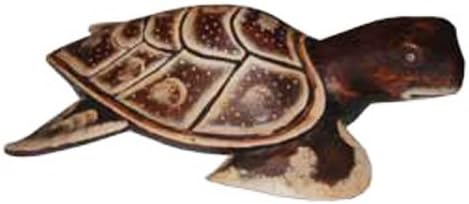 Statues "beautiful turtle with Balinese painting" from Indonesia / Bali 30 cm 1 piece