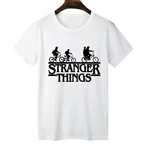Yuanu Hombre Suave Cómodo Casual Straight Camiseta Manga Corta Cuello Redondo T-Shirt con Temática Impresión sobre Stranger Things Impresión Estilo 5 S