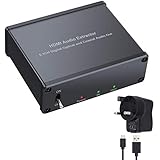 LiNKFOR HDMI 1.4 Switch 4K 3D Support Power ON or OFF with Digital Optical Toslink SPDIF and Coaxial Audio Output Extractor Converter with Power Adaptor Compatible with DVD PS4 Xbox One Laptop Etc