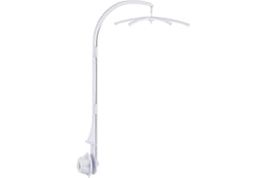 TBOONOR Support de Mobile Bébé en Blanc Bras Potence pour berceau lit bebe Mobile Musical pince jouet décoratif à monter soi-même ensemble ​bras de suspension avec écrou et vis(sans Boîte à Musique)