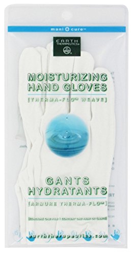 Earth Therapeutics Moisturizing Hand Gloves, 1 pair, White (Pack of 2)