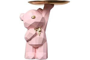 AISEN Svuotatasche del Orso Geometrico, Svuota Tasche da Ingresso Design, Sculture Moderne Design, Statua di Orso in Resina Vassoio Decorativo, Vassoio Portaoggetti, Porta Caramelle da Tavolo
