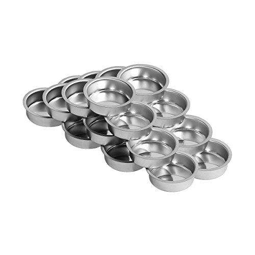 Teelichthalter silbern 40mm tief – Teelicht Tülle für Standard Teelichtkerzen, Größe:10er Set - 2